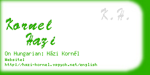 kornel hazi business card