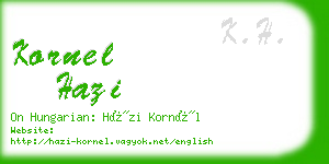 kornel hazi business card